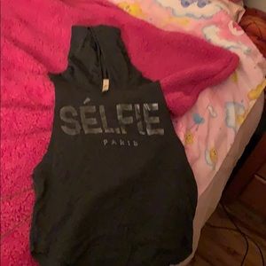 Shirt w a hoodie and sleeveless
